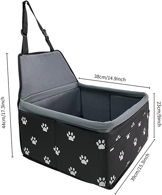 Pet Dog Car Seats for Small Dogs Under 20lbs， Foldable Travel Dog Car Seat Reduces Anxiety & Road Trips – Stable Frame, Soft Cushion, Fits Front/Back Seat
