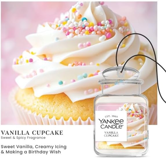Yankee Candle Car Jar Ultimate, Vanilla, Black Cherry & Home Sweet Home, Hanging Air Freshener, Neutralizes Odors with Authentic Fragrance for Travel or Home, 3 Units (Variety Pack)