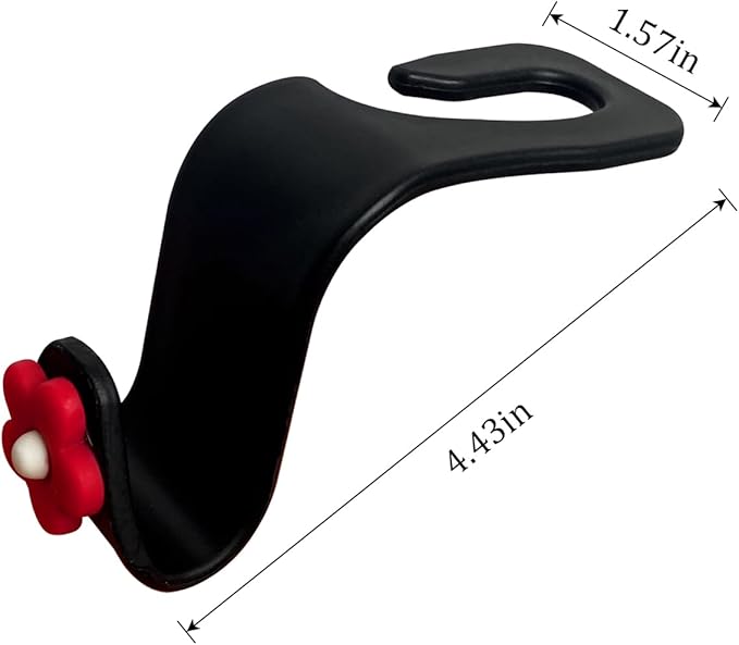 BESULEN Car Seat Headrest Hook, 4PCS Vehicle Seatback Organizer Hanger, Auto Seat Back Storage Hook for Grocery Bag Purse Handbag Umbrella, Universal Interior Accessories for Most Cars (Red)