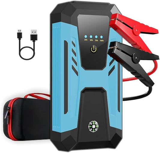 12v Jump Starter for 10.0L Gas/8.0L Diesel, 6000A Peak Car Battery Jumper Starter Portable, IP66 Waterproof Jump Box with Emergency Light and Storage Case
