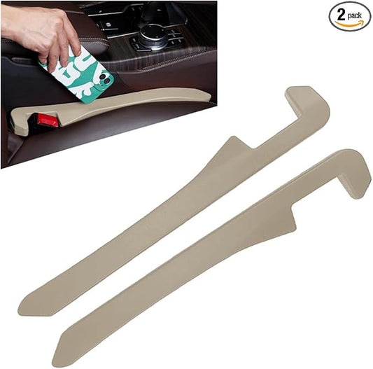 Universal Car Seat Gap Filler, 2Pcs Car Seat Gap Plug Strip to Fill The Gap Between Seat and Center Console Stop Things Dropping Car Interior Accessories for Car, SUV, Truck (Beige)