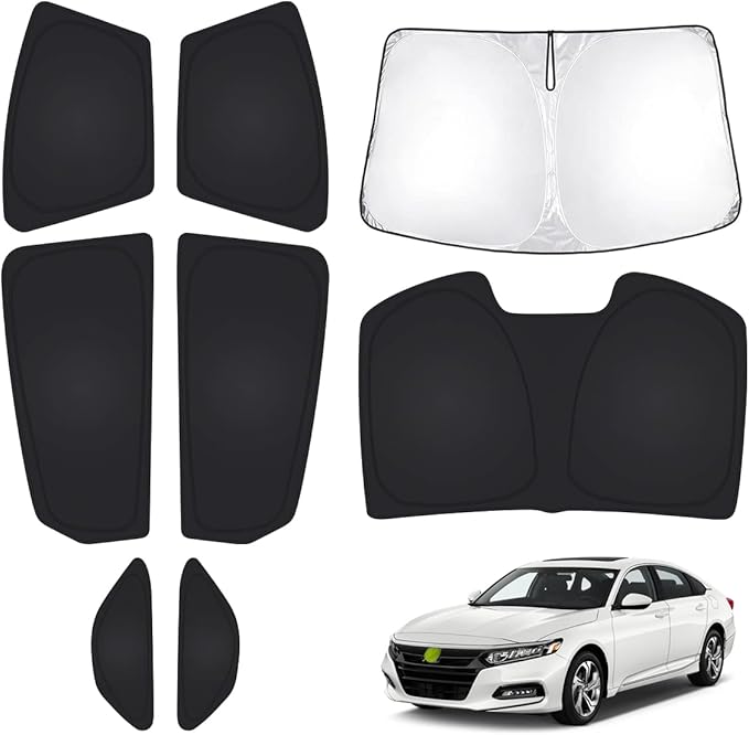 T TGBROS Windshield Sun Shade for Honda Accord 2018-2022 Car Window Shades Thicken UV Block and Blackout Privacy Foldable Sunshades 8PCS Accessories Keep Cool Sun Visor Covers