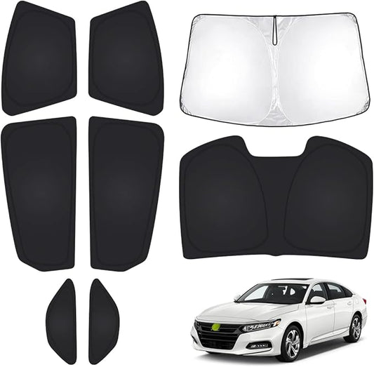 T TGBROS Windshield Sun Shade for Honda Accord 2018-2022 Car Window Shades Thicken UV Block and Blackout Privacy Foldable Sunshades 8PCS Accessories Keep Cool Sun Visor Covers