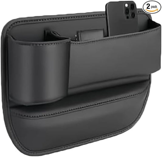 Car Seat Gap Filler Organizer for Mazda3 Sedan 2014–2017, Multifunctional Leather Seat Gap Storage Box for Phone,Keys,Sunglasses(A/Black,A/Copilot)