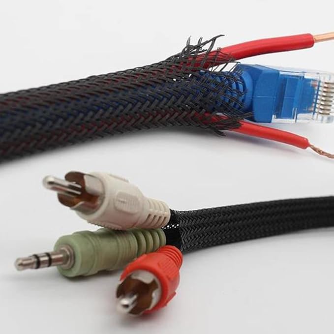 Aicosineg 32.8FT PET Braid Cable Sleeving Flexible Wire Mesh Sleeve Wire Braided Protective Sleeve Wrap Protector for Power Cord Protection Flame Retardant Cable Manage Green