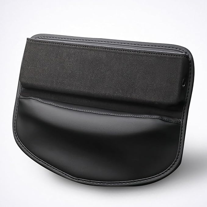 Car Seat Gap Organizer for Mazda MX-5 Miata 2010-2025 Convertible 2-Seater, Elegant Leather Storage Box with Cable Hole for Phones Essentials,1 Piece-Black