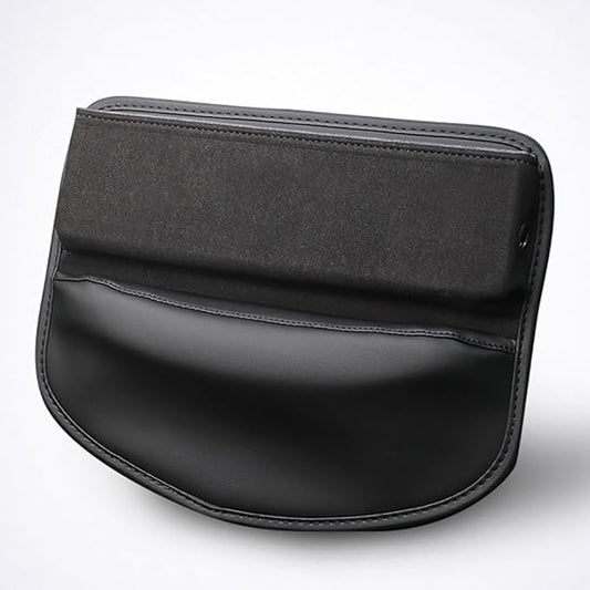 Car Seat Gap Organizer for Mazda MX-5 Miata 2010-2025 Convertible 2-Seater, Elegant Leather Storage Box with Cable Hole for Phones Essentials,1 Piece-Black