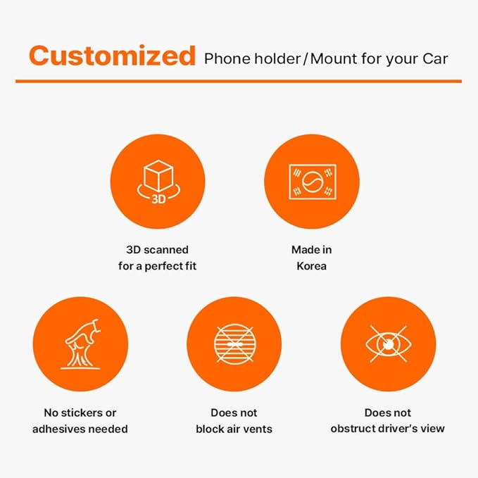 FICS Car Phone Holder for Hyundai Palisade 2023, 2024, 2025 – Custom-Fit Mount for Seamless Display Integration, Interior Accessories for Navigation Use, Stable Driving View