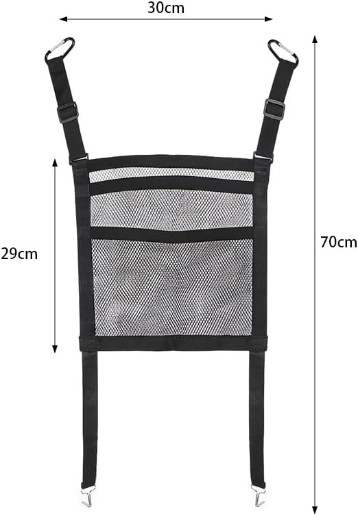 Dog Car Net Barrier Universal Pet Barrier Backseat Storage Mesh Bag 3 Layers with Auto Safety Mesh Organizer Netting Pouch Seat Back Net Bag Holder Dog Car Divider for Trucks SUV Van Easy to Install