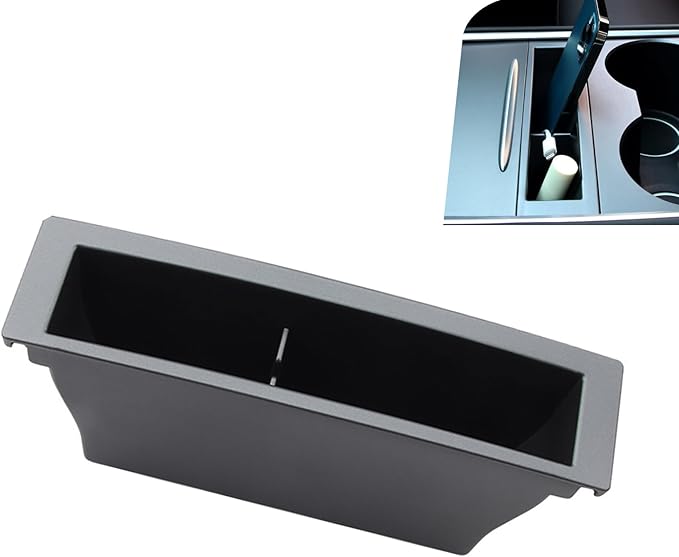 Model 3/Y Car Center Console Storage Box, Embedded Plastic Central Control Organizer Box for Phone, Data Cable & Glasses Car Inside Organizer