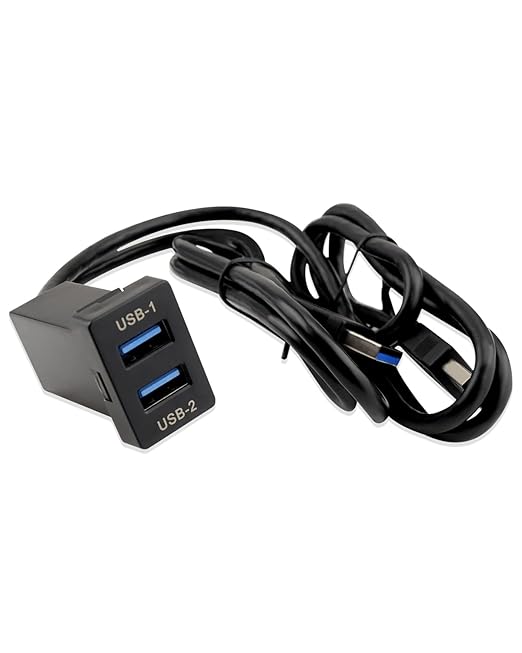 Dual USB 3.0 Car Dash Flush Mount Extension Cable, Length 3.3FT (1M) Fit for Toyota, Size 1.3"x0.86"x 2.15" (Type A)