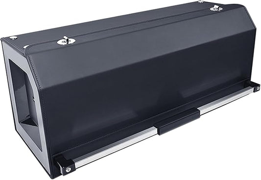 Car Trunk Organizer, Sturdy Car Storage Organizer with Lid and Push-pull Handle Collapsible Leather Cargo Organizer for Suv, Truck, Sedan, Van (Black, 26.7 x 11.4 x 12.2in)