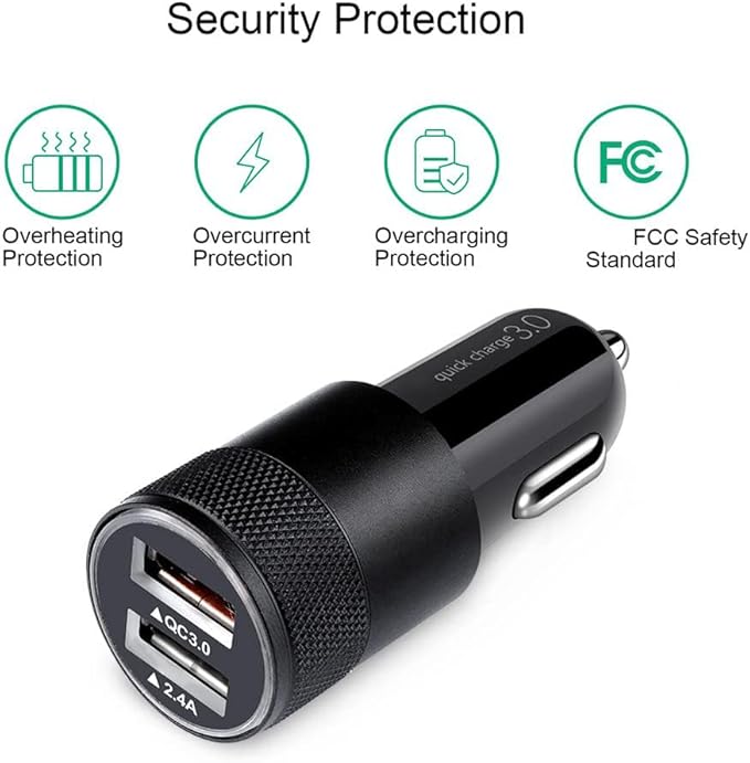 Fast Car Charger, [5Pack] Quick Charging 5.4A/30W Phone USB Car Charger Adapter Rapid Plug 2 Port Cigarette Lighter Charger Flush Compatible Samsung, Tablet, iPhone, iPad, LG
