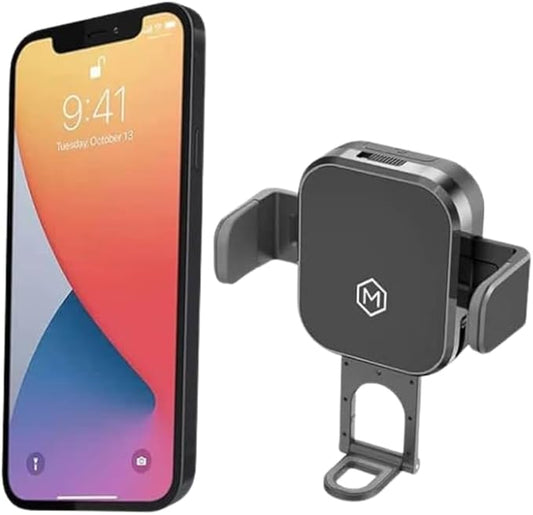 Fast Wireless Car Charger Mount 2.0 Mini Grip Cradle for iPhone 13 Onwards, Samsung Galaxy Z Flip/Fold & Qi-Enabled Devices, 15W Charging, Auto-Clamping, Dash Vent Mount - 20W PD Included