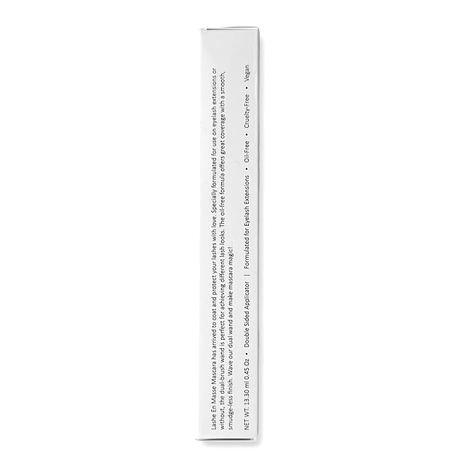 GladGirl Lashe EnMasse Mascara for Eyelash Extensions, Oil Free Mascara with Dual-Brush Wand, Made in the USA, Vegan and Hypoallergenic