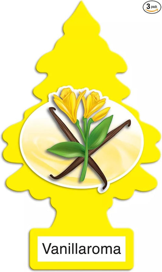 LITTLE TREES Car Air Freshener | Hanging Paper Tree for Home or Car | Vanillaroma | 3 Pack