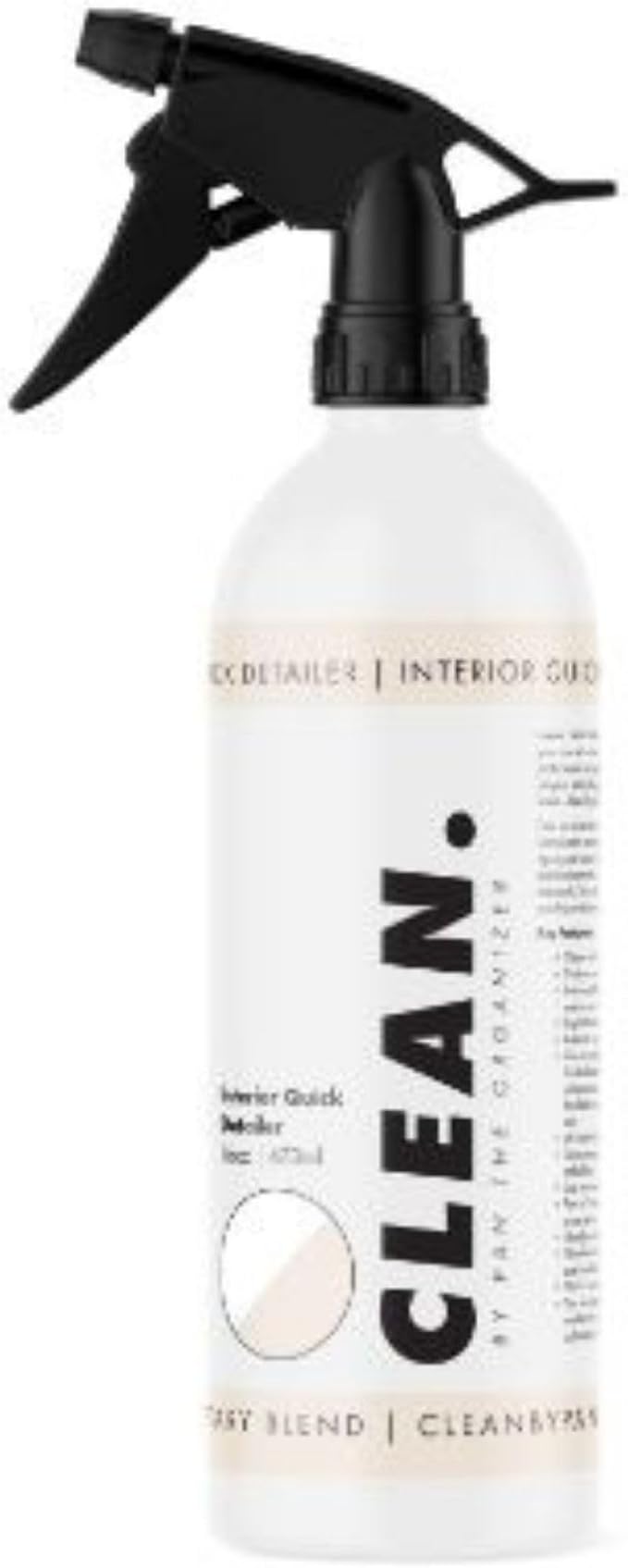 Clean. Interior Quick Detailer – Powerful Cleaning Spray for Vehicle Interiors – Safe for All Surfaces – Removes Dirt, Dust and Streaks, Maintains a Natural Finish – 16oz Spray Bottle