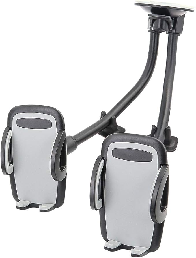 Dual Phone Holder for Car, Phone Mount for Truck Windshield/Dashboard Compatible with iPhone 11/Xs/Xr/X/8 Plus/8/7/6, Samsung Note 10+/10/9/8/7, HTC, LG and More 3.5-6.5 inch Cell Phone