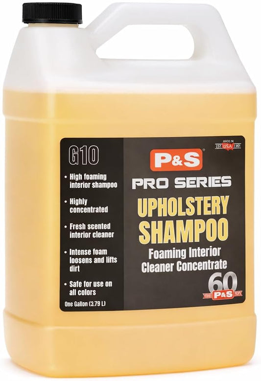 P&S Professional Detail Products Upholstery Shampoo – High-Foaming Interior Cleaner for Carpet & Fabric – 20:1 Concentrate – pH Balanced – Deodorizing – 1 Gallon