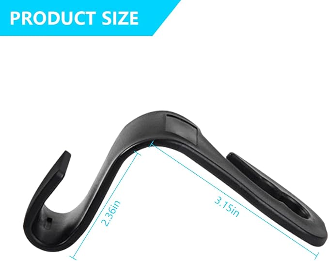 Mandark 2PCS Car Seat Headrest Hooks, Cute Bow Vehicle Hooks for Purses and Bags, Automotive Purse Hook Hanger Interior Decoration Accessories, Universal for SUV, Sedan, Truck (White Line)