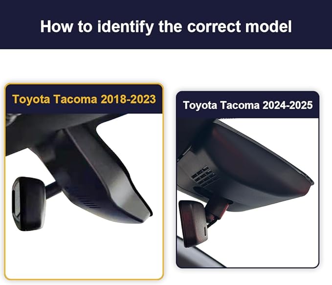 Fitcamx 4K Dash Cam Compatible with Toyota Tacoma 2018 2019 2020 2021 2022 2023 Limited SR5 SR TRD Sport Off-Road Pro, OEM Factory Look, 2160P Video WiFi, G-Sensor Loop Recording, Plug&Play, 64GB Card