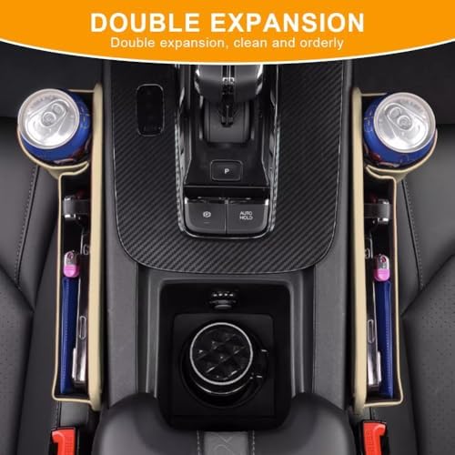 Car Seat Gap Filler Organizer for Jeep Grand Cherokee L(WL) 2021-2025, Multifunctional Leather Seat Gap Storage Box for Phone,Keys,Sunglasses