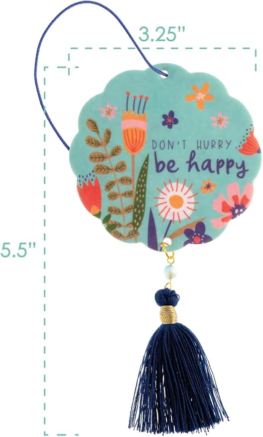 Karma, Essential Oil Air Freshener for Cars Set of 2, Home & Office - Colorful Decorative Hanging Air Freshener with Tassel, Don't Hurry Summer Rain Scented