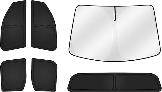 T TGBROS Windshield Sun Shade for Toyota Tacoma 2024 2025 2026 Car Window Shades Thicken UV Block and Blackout Privacy Foldable Sunshades 6PCS Accessories Keep Cool Sun Visor Covers