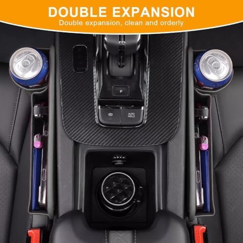 Car Seat Gap Filler Organizer for Mazda3 Sedan 2014–2017, Multifunctional Leather Seat Gap Storage Box for Phone,Keys,Sunglasses(A/Black,A/Maindriver)