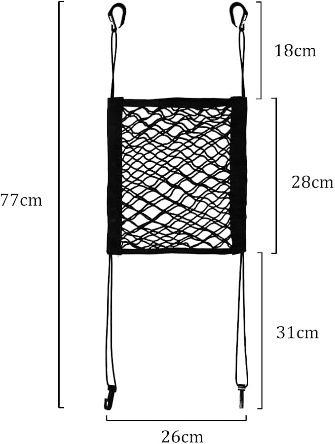 Dog Pet Car Net Barrier Stretchable Car Storage Mesh Organizer with Hooks & Storage Bag Children & Pet Seat Back Car Divider for Driving Safe Barrier of Pet and Kid in Car Backseat