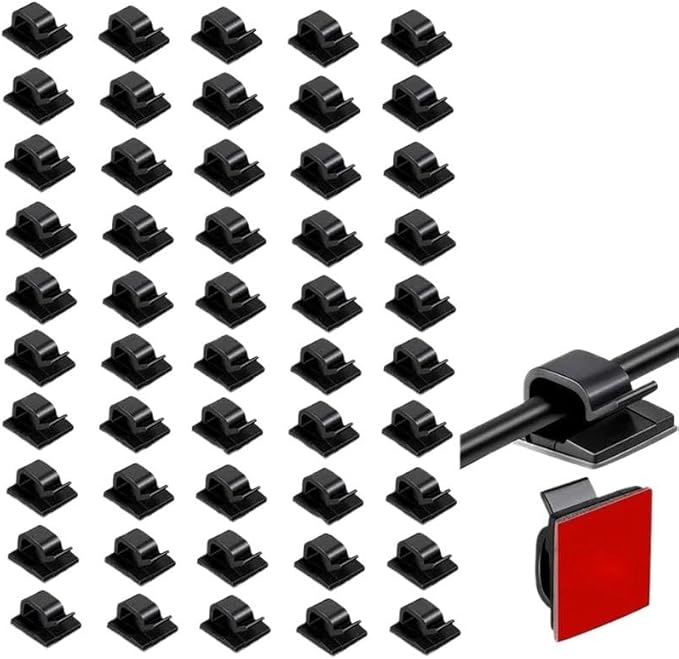 50pcs Car Cable Clips Self-Adhesive Cord Management Wire Holder Organizer Clamp Self-adhesive Light Clips Car Wire Clip