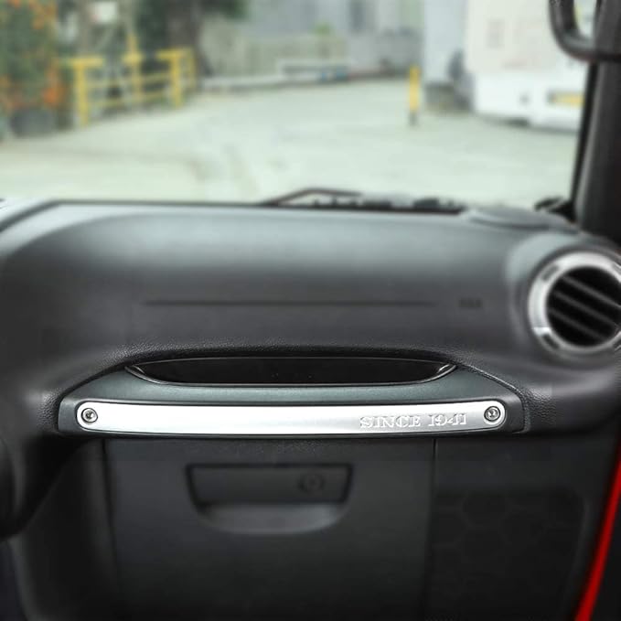 RESTBONE Compatible with Wrangler Accessories 2011-2018 Jeep Wrangler JK JKU Car 2 4 Door Passenger Storage Tray Organizer Grab Handle Accessory Box