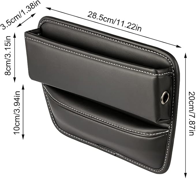Riloer Car Organizers for Gap Leather Waterproof Car Seat Gap Fillers for Cars, Suvs, Trucks, Front Seat Gap Fillers for Phones, Keys, Cards, Glasses, Brown