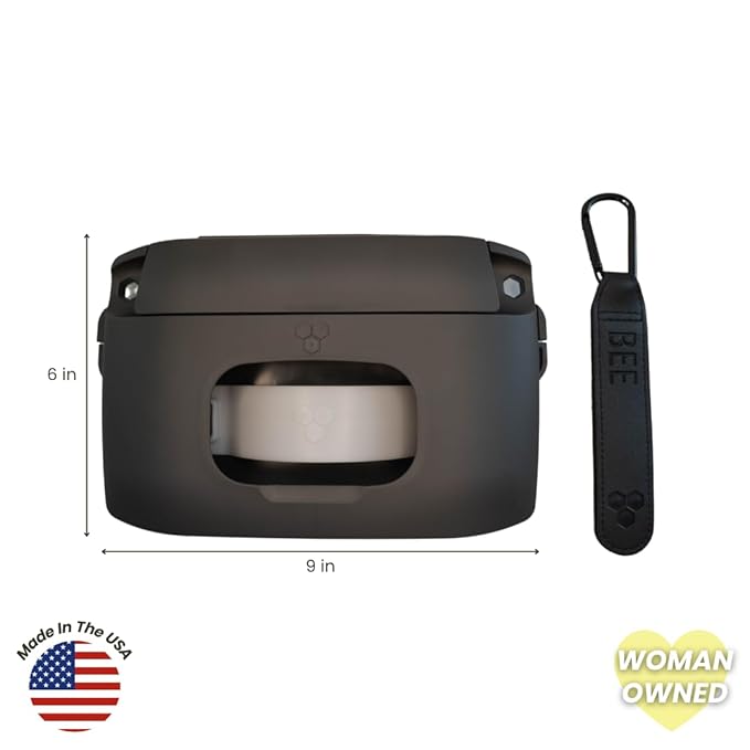 Bee Babe Co. On-The-Go Wipes Dispenser, Travel Wipes Case, Includes Temporary Trash Compartment, Must Have Diaper Bag Accessories, Car Trash Can, Reusable Baby Wipes Holder, Portable Wipe Dispenser