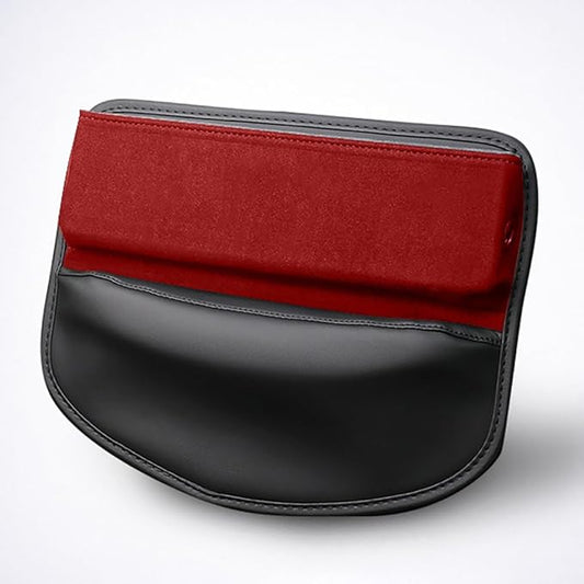 Car Seat Gap Organizer for Mazda MX-5 Miata 2010-2025 Convertible 2-Seater, Elegant Leather Storage Box with Cable Hole for Phones Essentials,1 Piece-Red