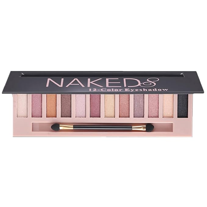 BestLand 12-Color Nude Eyeshadow Palette - Natural Nude Matte & Shimmer Glitter Pigment Eye Shadow Palette Set - Waterproof Smokey Professional Beauty Makeup Kit (B Shimmer)
