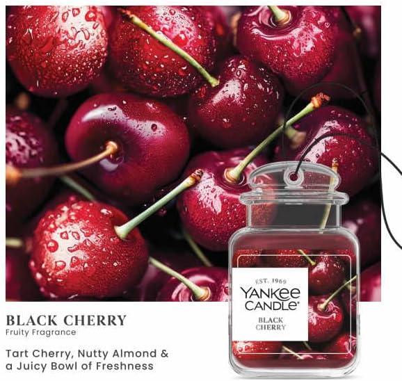 Yankee Candle Car Jar Ultimate, Vanilla, Black Cherry & Home Sweet Home, Hanging Air Freshener, Neutralizes Odors with Authentic Fragrance for Travel or Home, 3 Units (Variety Pack)