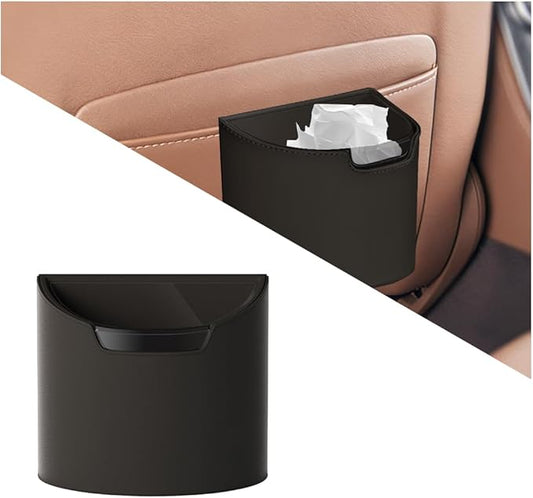 Car Trash Can, Multipurpose Leakproof Hanging Vehicle Garbage Can with Removable Liner, Waterproof Automotive Interior Dustbin Garbage Container, Universal for SUV Van Truck (Brown)