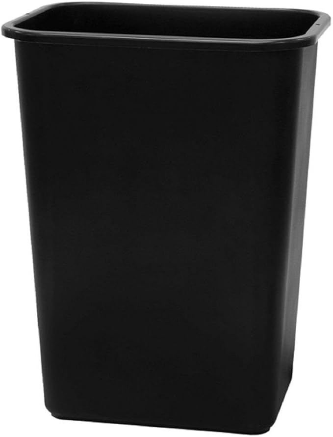United Solutions WB0060 Black Plastic 41 Quart Office Wastebastket-10.25 Gallon Trash Can in Black
