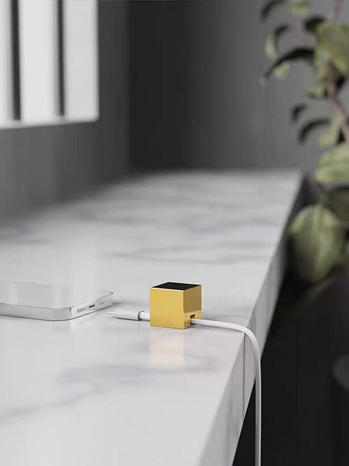 Golden Stainless Steel Cable Clips, Cord Organizer Cable Management, USB Cable Holder Wire,Wire Organizer for Desk, Wall, Car, Nightstand and Office Cable Management. (Golden)