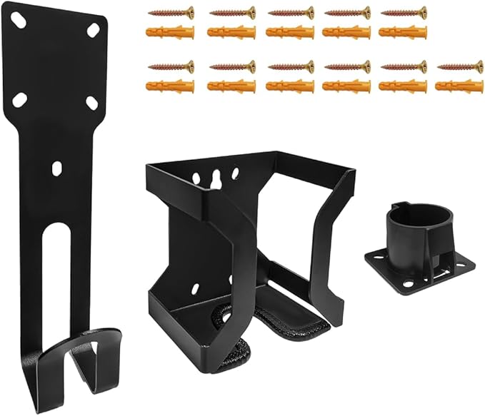 EV Charger Holder Wall Mount Kit, SAE J1772 EV Charger Cable Organizer Charging Box Holder, Space Saving Electric Vehicle Nozzle Holster Dock & J-Hook, Car Accessories