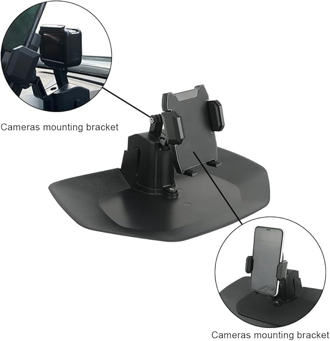 D-Lumina Dash Multi-Mount Phone Holder - Compatible with 2014 2015 2016 2017 2018 2019 2020 2021 Toyota Tundra - Dashboard Instrument Table Organizer Storage Tray, ABS Black