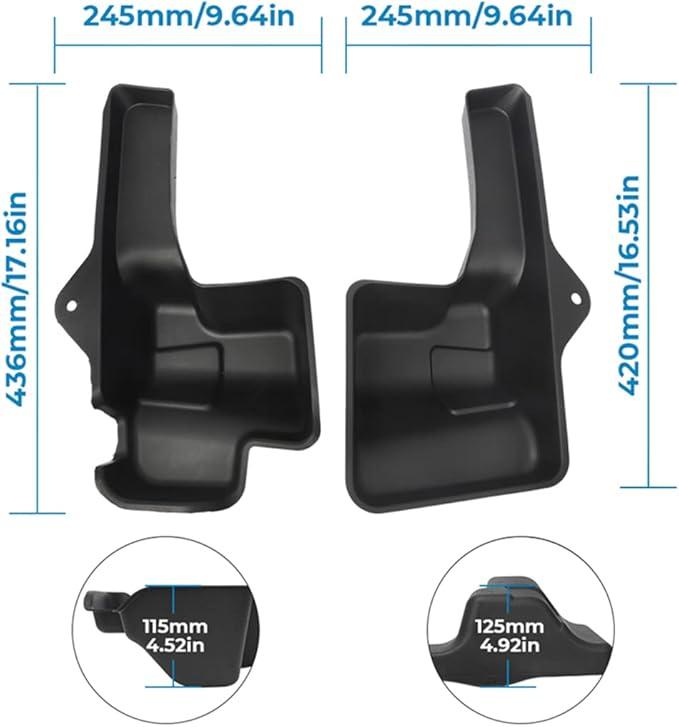Wheel Well Storage Bin Rear Trunk Organizer Tray Cargo Storage Box for 2018 2019 2020 2021 2022 2023 Jeep Wrangler JL JLU Interior Accessories, Easy Screw-installation, Left & Right 2pcs
