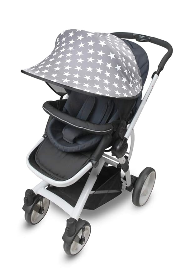 Manito Sun Shade for Strollers and Car Seats - Scandi (Star Grey) UPF 50+