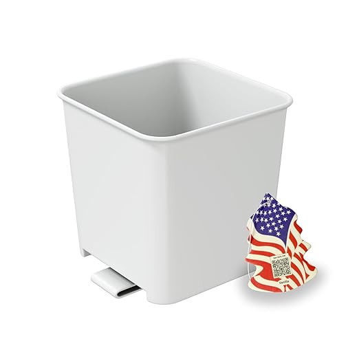 Car Trash Can Waterproof Vehicle Garbage Bin, Leakproof Anti Slip Floor Mat Clip Trash Bag Holder for Car, Truck, SUV, Van Portable Auto Trash Container with Stability Clips (White, Small)