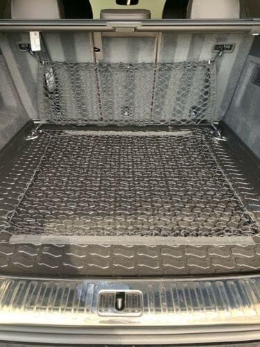 Qty.2 Trunk Organizer Cargo Net for AUDI Q8 SQ8 2019-2025 – Envelope + Floor Style Cargo Nets for SUV – Premium Mesh Car Trunk Organizer Vehicle Carrier Storage –Compatible with Q8 SQ8