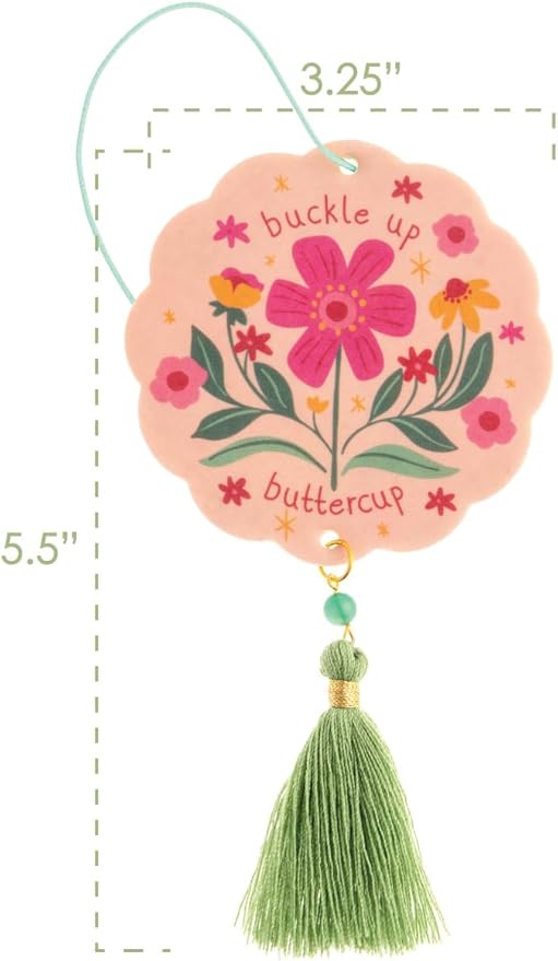 Karma, Essential Oil Air Freshener for Cars Set of 2, Home & Office - Colorful Decorative Hanging Air Freshener with Tassel, Buttercup Vanilla Scented