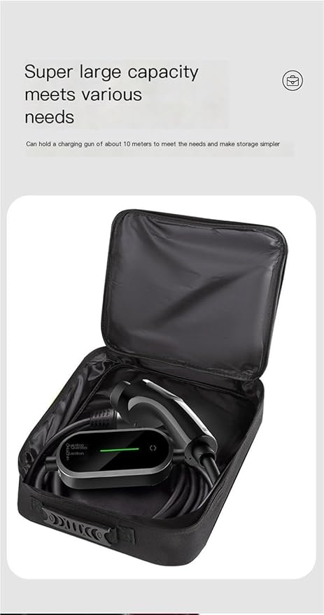 Portable EV Charger Storage Bag, Waterproof Oxford Fabric Organizer for Electric Vehicle Charging Cable, Holds 10 Meter Cord(Circular thickening)