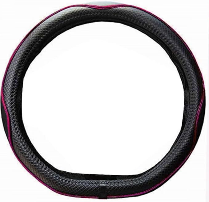 Mayco Bell Flat Bottom Steering Wheel Cover Anti-Slip,Safety,Soft,Breathable,Durable,Full Surround,Comfortable Grip Microfiber Leather (D Shape, Wine Red)