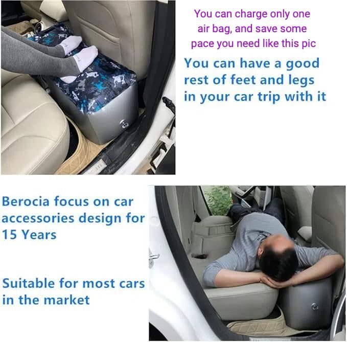 Inflatable Car Air Mattress Back Seat Bed, Universal Back Seat Gap Filler Pad Extender for SUV Camping Sleeping Travel Rest, Two Independent Air Bags